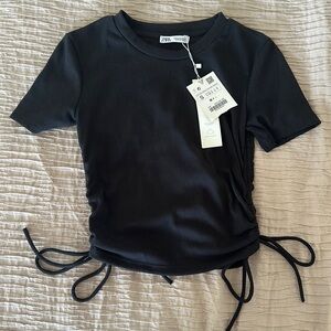 NWT zara ruched ribbed crop top